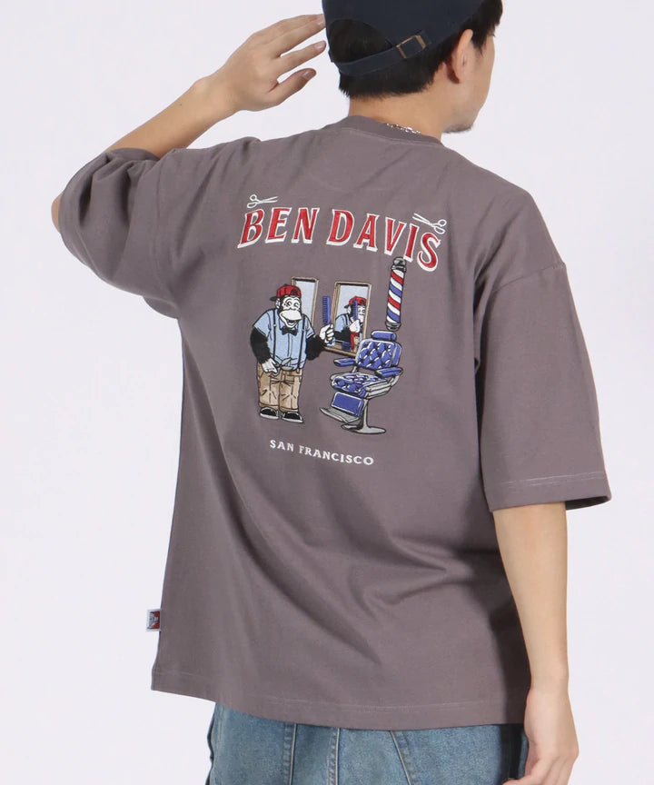 【BEN DAVIS(ベンデイビス)】BARBERSHOP EMBROIDERY TEE / バーバーショップ 床屋風 刺繍 Tシャツ